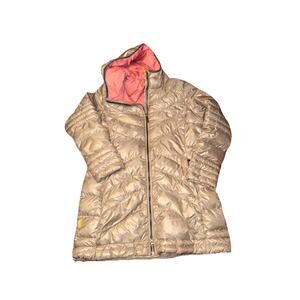Lole Lolë Gisele 3 Down Puffer Parka Women's Large Gold Thigh Length